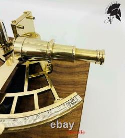 10 Polished Brass Sextant Marine Nautical Collectible Ship Astrolabe With Box