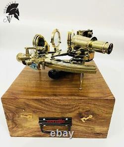 10 Polished Brass Sextant Marine Nautical Collectible Ship Astrolabe With Box