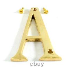 150MM (6Inch) Brass Home 26 Brass Polish Gold Alphabet Letters AtoZ With Screws