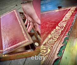 1801 Antique Rosewood & Brass Georgian Captain's Writing Box Hidden Storage