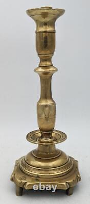 18th Century Polish / Eastern European Brass Shabbat Candlesticks