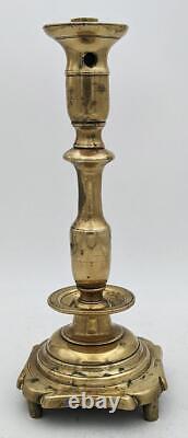 18th Century Polish / Eastern European Brass Shabbat Candlesticks