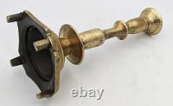 18th Century Polish / Eastern European Brass Shabbat Candlesticks