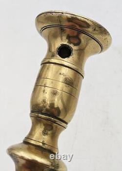 18th Century Polish / Eastern European Brass Shabbat Candlesticks