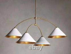 1950's Mid Century Antique Brass Sputnik Chandelier Vintage Stilnovo Italian