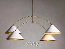 1950's Mid Century Antique Brass Sputnik Chandelier Vintage Stilnovo Italian