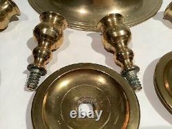 19th Century Antique Brass Judaica Candelabra Holds 4 candlesticks