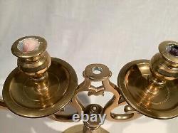 19th Century Antique Brass Judaica Candelabra Holds 4 candlesticks