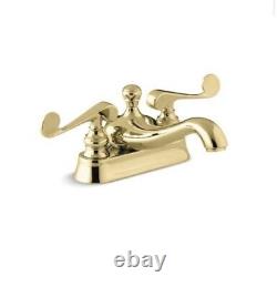 2 Kohler Antique K-16100 Bathroom Faucet Polished Brass & Pop Up Assembly