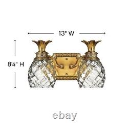 2 Light Bathroom Light Fixture in Traditional-Glam Style 13 Inches Wide by 8.5