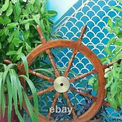 36 Brass Nautical Marine Wooden Steering Ship Wheel Ring Pirate Captain Wheel