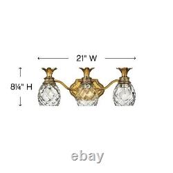 3 Light Bathroom Light Fixture in Traditional-Glam Style 21 Inches Wide by 8.5