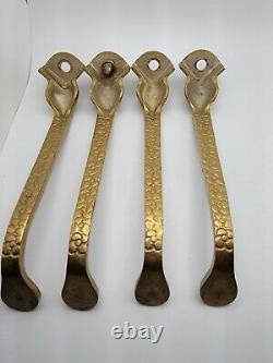 4 Antique Solid Brass Furniture Cabinet Cupboard Table Feet 8.25
