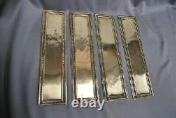 4 Brass Door Finger Plates, Polished Unlacquared Pressed Brass, Reclaimed
