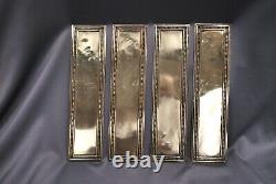 4 Brass Door Finger Plates, Polished Unlacquared Pressed Brass, Reclaimed