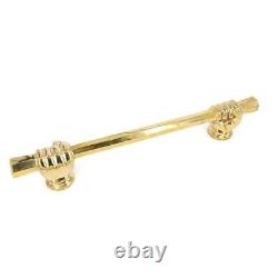 4 large DOOR handle pulls solid SPUN hollow old style brass POLISHED 12 B