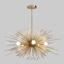 5 light Mid Century Brown Handmade Sputnik Ceiling Light Copper Pendant