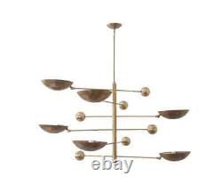 6 Light Pendant Mid Century Modern Antique Brass Sputnik chandelier Ceili Fixtur