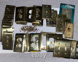 70 Polished Brass Switch Plates Outlet Covers Coax Cable Phone Jack Multi Lot