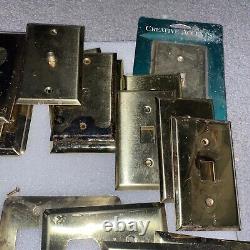 70 Polished Brass Switch Plates Outlet Covers Coax Cable Phone Jack Multi Lot