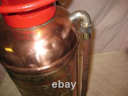 ANTIQUE Vintage Polished NEW YORK SUCCESS Copper & Brass Fire Extinguisher LQQK