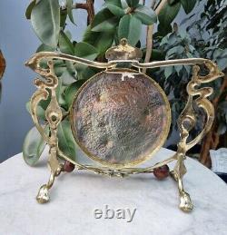 A Stunning Large Polished Brass Art Nouveau Dinner Gong +modern Beater -gt5