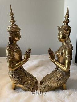Angel Statue Seated Amulet Polished Brass From Thailand