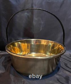 Antique 13 ¾ Polished Brass Wash Basin / Kettle Pot / Jam Pot FREE SHIPPING