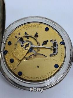 Antique 1885 HAMPDEN Coin Silver 15J Full Hunter Victorian Gents Pocket Watch