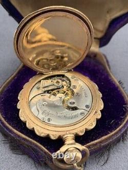 Antique 1894 Elgin Pocket Watch 0s 11J Full Hunting Case Beautiful case