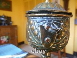 Antique Brass Dutch Whale Oil Lamp