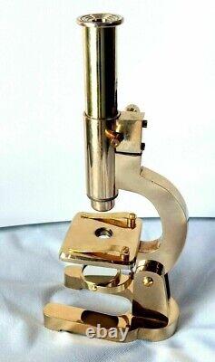 Antique Brass Heavy Microscope 7 Inches Students Brass Microscope Gift Items