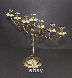 Antique Brass MENORAH Poland Judaica