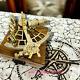 Antique Brass Polished 10 Sextant Marine Collectible Ship Astrolabe With Box