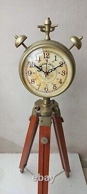 Antique Brass Polished Tripod Bell Clock