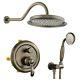 Antique-brass Shower Faucet-sets Complete 9 Inch Antique Brass Wall Mounted