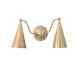 Antique Brass Sputnik Stilnovo Light Double Head Articulated Wall Sconce Lamp