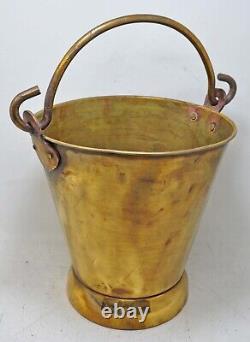 Antique Brass Water Storage Bucket Original Old Hand Crafted Polished