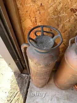 Antique CHILDS O. J. Childs & Co. Polished Copper /Brass Fire Extinguisher