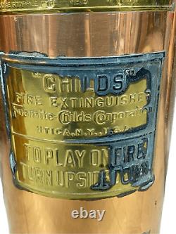 Antique Childs Fire Extinguisher Copper Brass Polished 1930's