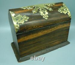 Antique Coromandel Polished Brass Mounted Locking Tea Caddy. Farthing & Cornhill