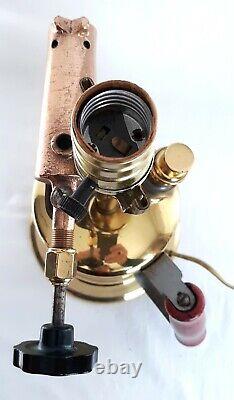 Antique Decorative Upcycled Welding Blow Torch Electric Lamp Polished Brass