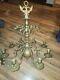 Antique Dutch Rose Solid Brass Chandelier