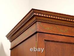 Antique Early 20th Century Hand Painted Chippendale Armoire / Linen Press