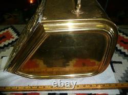 Antique Embossed Brass Coal Wood Box -VERY OLD PIECE-BEEN POLISHED HEAVILY