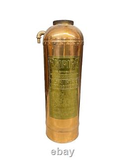 Antique Empire Fire Extinguisher Copper Brass Polished 1930's