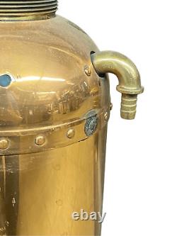 Antique Empire Fire Extinguisher Copper Brass Polished 1930's