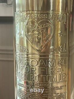Antique Empty ELKHART Copper Brass Fire Extinguisher Polished to Perfection