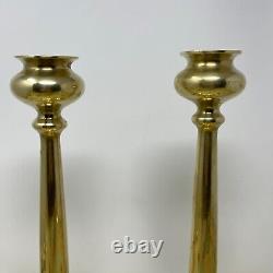 Antique English Craft Movement Solid Brass 12 Candlesticks c. 1910