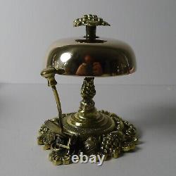 Antique English Polished Brass Counter / Desk Bell c. 1890